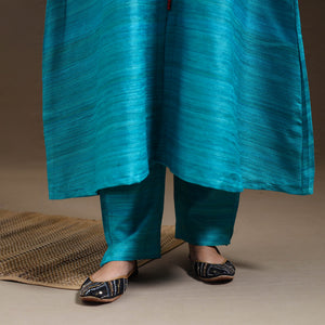 Blue - Bhagalpuri Handloom Desi Tussar Silk Kurta Set 17
