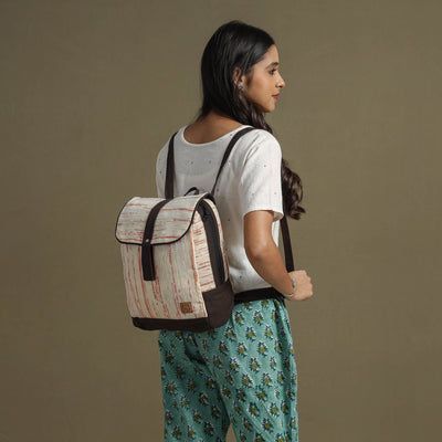 Beige - Upcycled Weave Handcrafted Mini Backpack