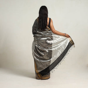 Black - Festive Desi Tussar Silk Bhagalpuri Handloom Saree 04