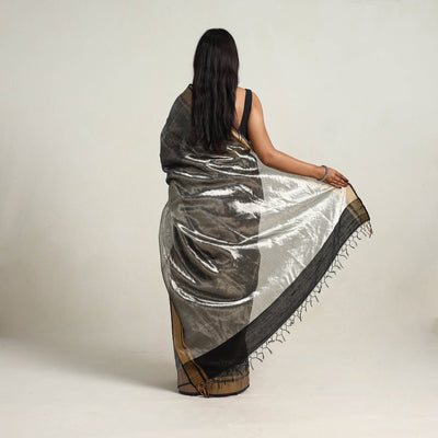 Black - Festive Desi Tussar Silk Bhagalpuri Handloom Saree 04