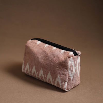 Brown - Handmade Cotton Toiletry Pouch 09