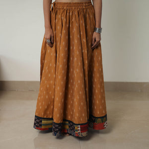 Brown - 24 Kali Cotton Pochampally Ikat Skirt 08