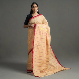 Peach - Traditional Moirangphee Manipuri Pure Handloom Cotton Saree
