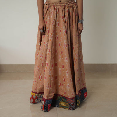 Brown - 24 Kali Cotton Pochampally Ikat Skirt 10