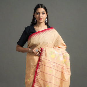 Peach - Traditional Moirangphee Manipuri Pure Handloom Cotton Saree