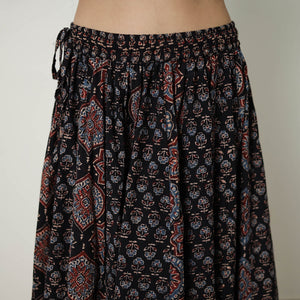Black - 24 Kali Patchwork Block Printed Cotton Ajrakh Skirt 14