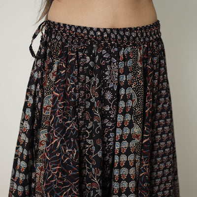 Black - 24 Kali Patchwork Block Printed Cotton Ajrakh Skirt 15