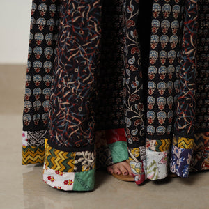 Black - 24 Kali Patchwork Block Printed Cotton Ajrakh Skirt 15