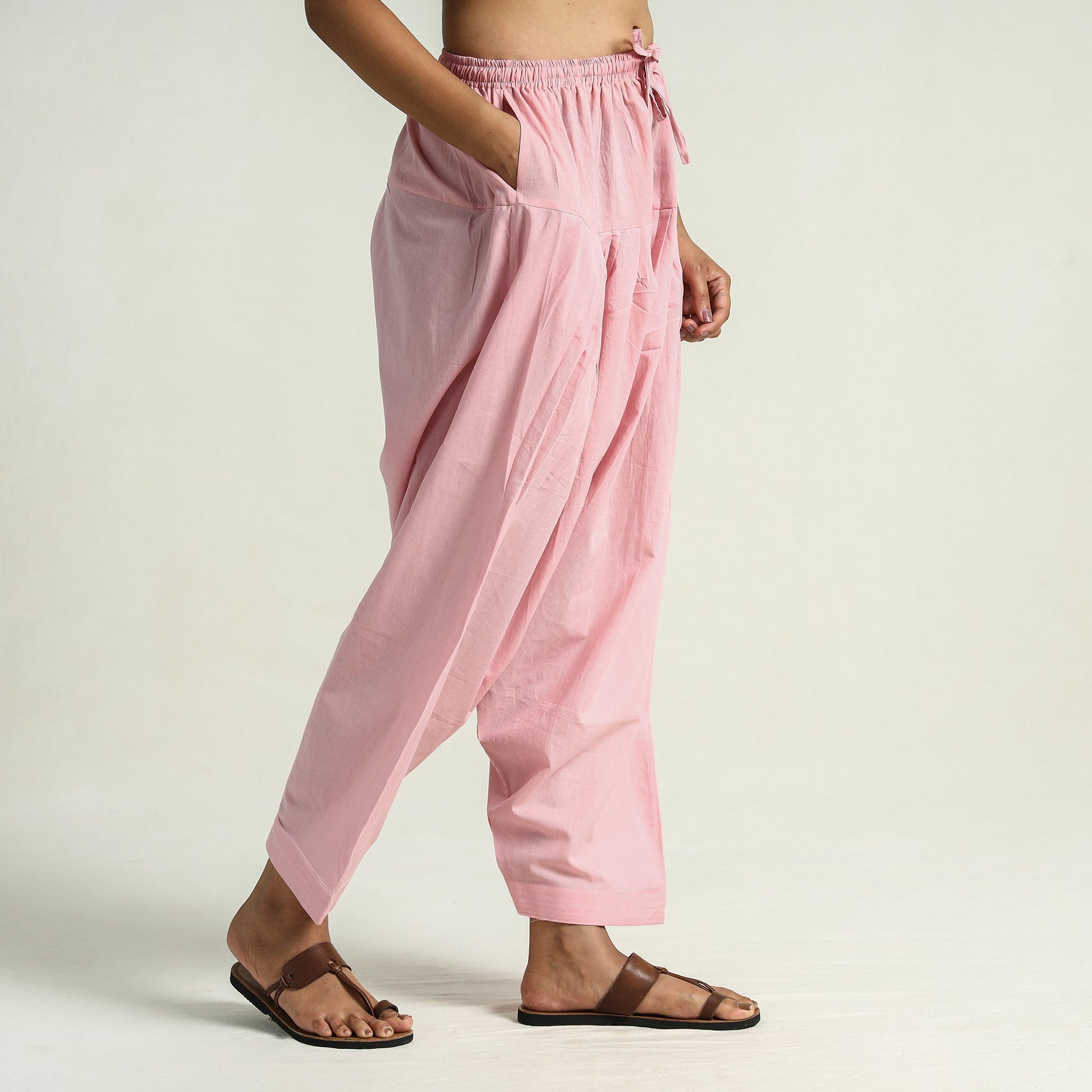 Baby Pink - Plain Cotton Women Salwar 02