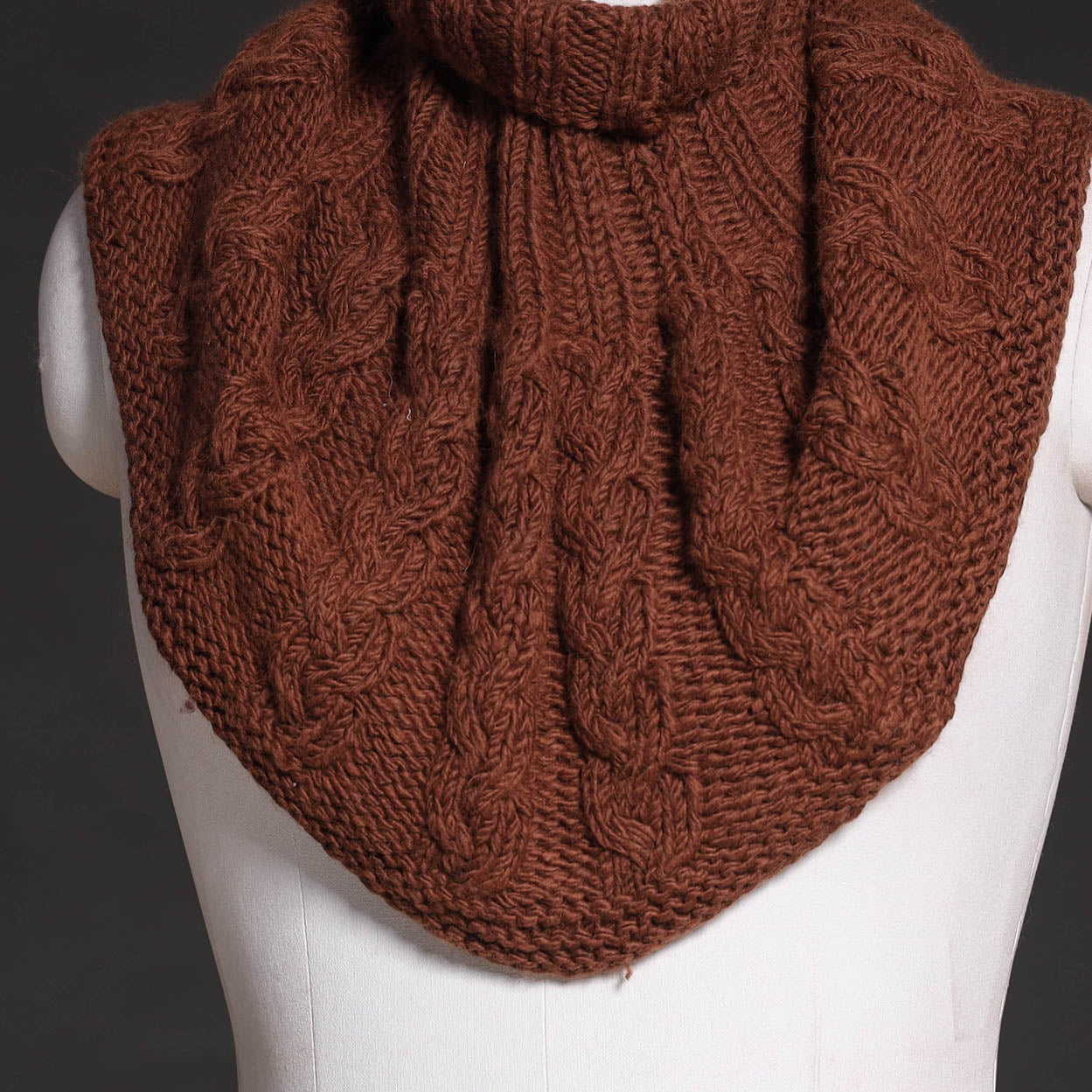 Brown - Kullu Karishma Handwoven Merino Wool Neck Warmer