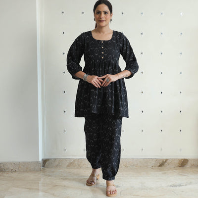 Black - Pochampally Ikat Cotton Co-Ord Set 08