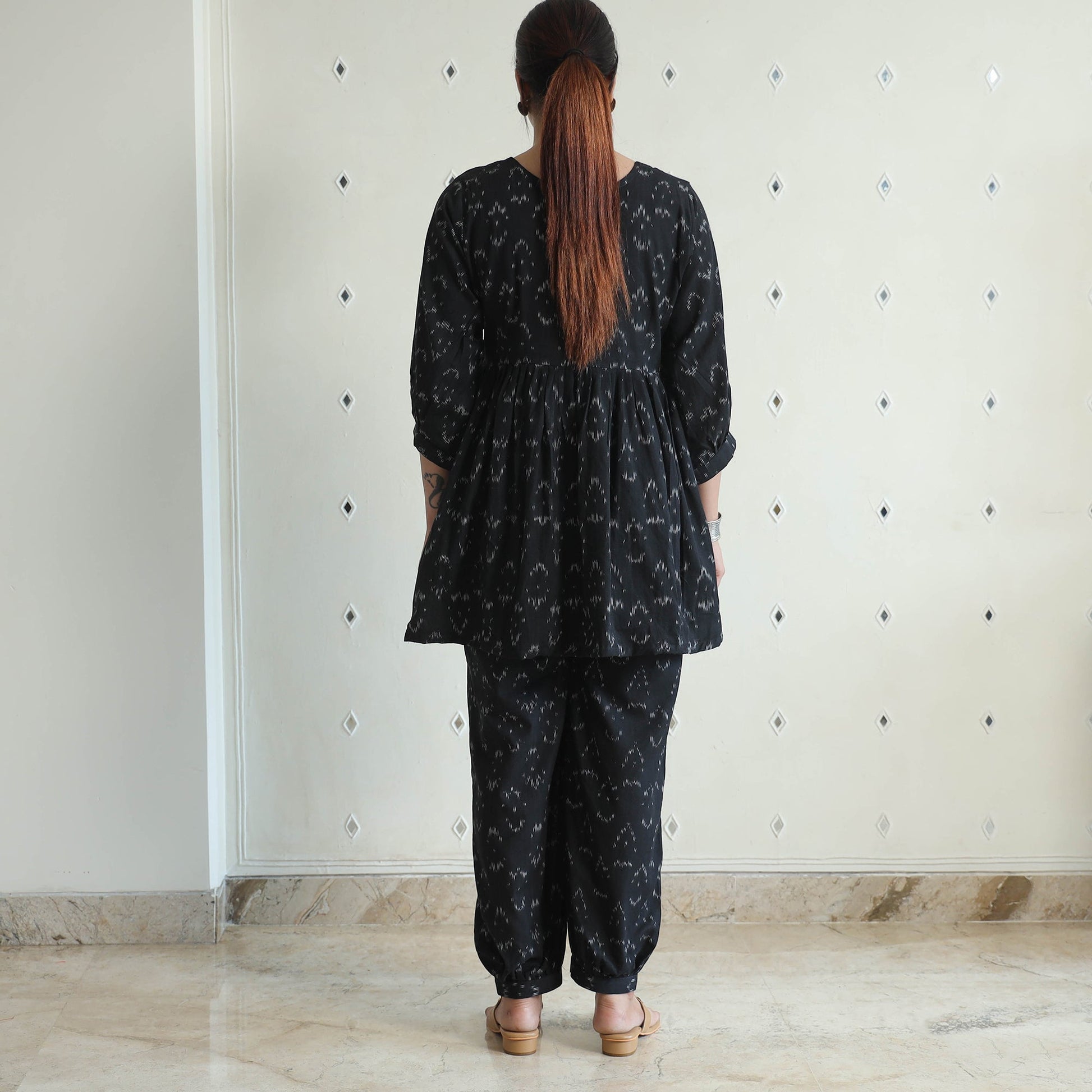 Black - Pochampally Ikat Cotton Co-Ord Set 08