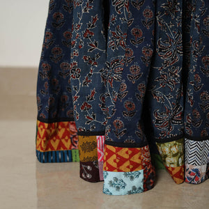 Blue - 24 Kali Patchwork Block Printed Cotton Ajrakh Skirt 18