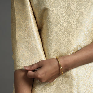Beige - Elegant Banarasi Brocade Silk Kurta with Pant Set