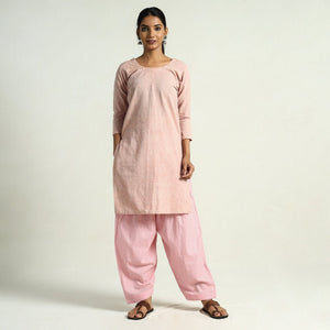 Baby Pink - Plain Cotton Women Salwar 02