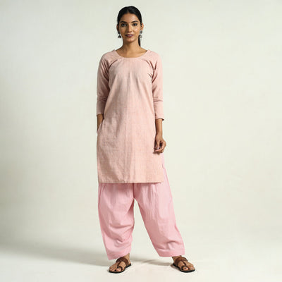 Baby Pink - Plain Cotton Women Salwar 02