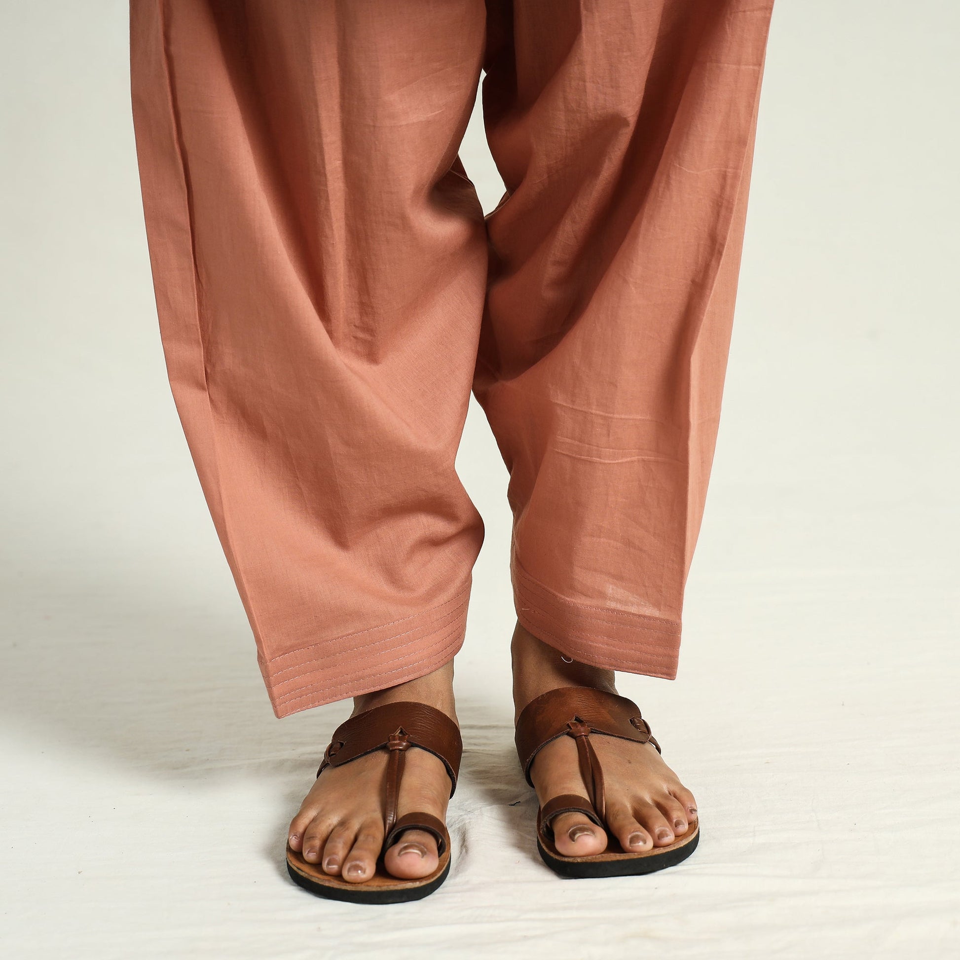 Brown - Plain Cotton Women Salwar 04
