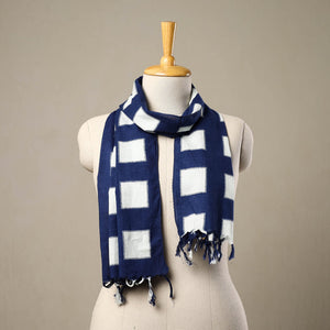 Blue - Cotton Jaipur Print Stole with Tassels 171