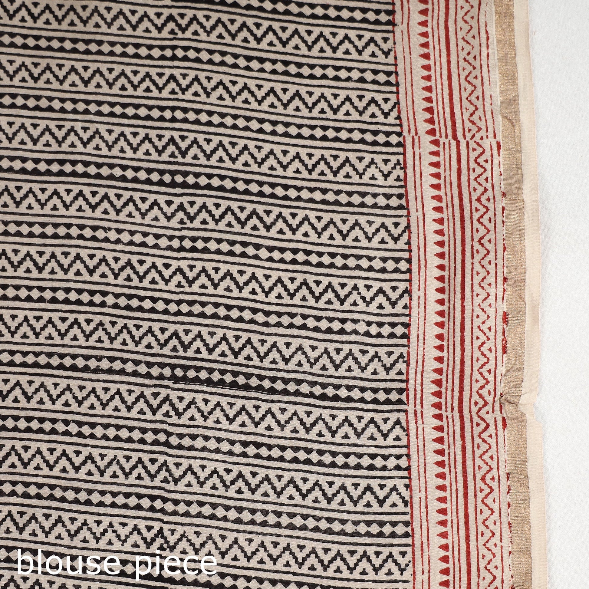 Beige - Bagh Hand Block Printed Natural Dyed Chanderi Silk Saree