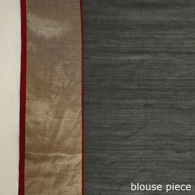 Black - Traditional Chanderi Silk Handloom Zari Work Saree by Rauph Khan