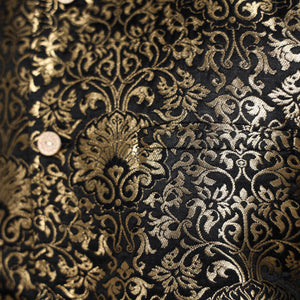 Black - Banarasi Brocade Silk Nehru Jacket