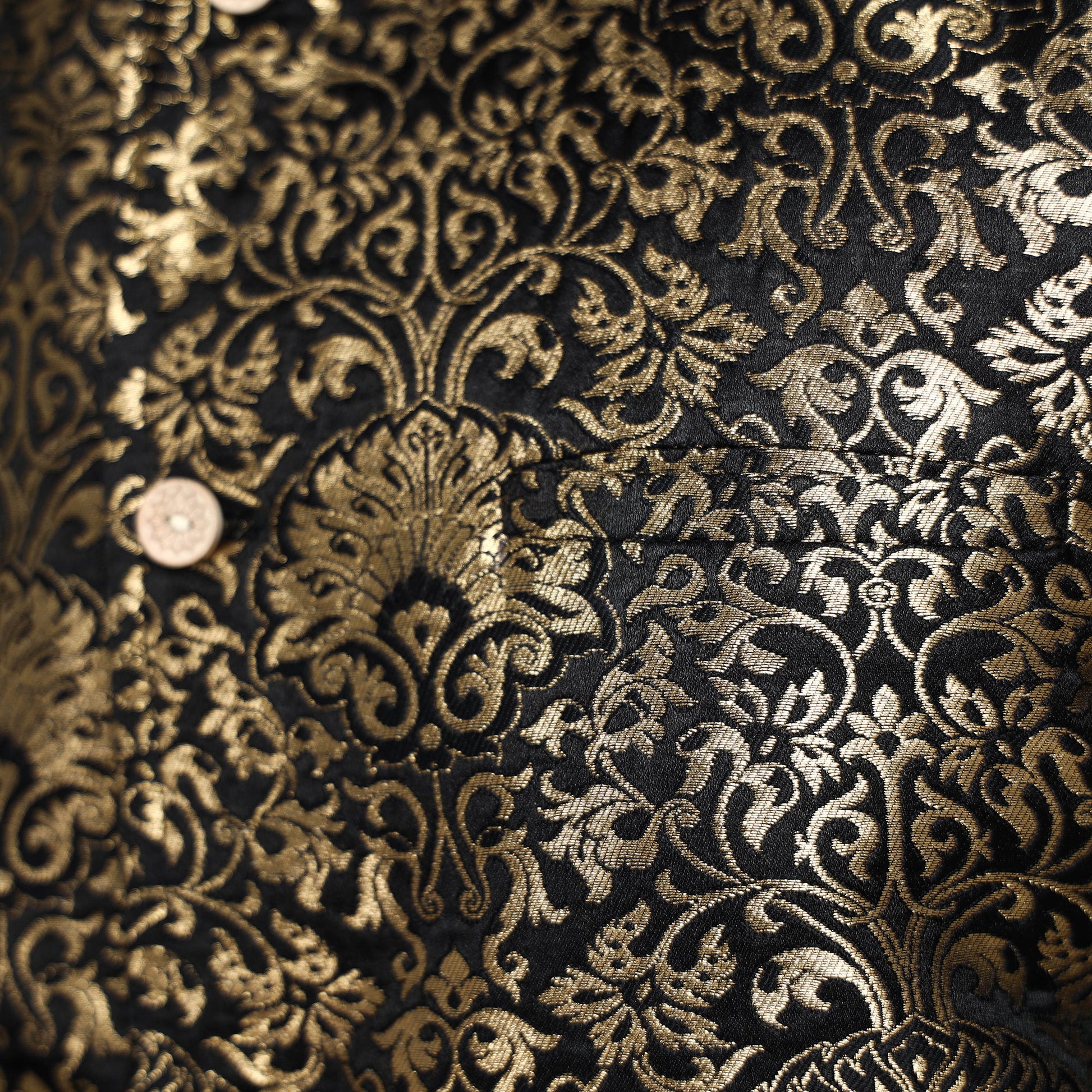 Black - Banarasi Brocade Silk Nehru Jacket