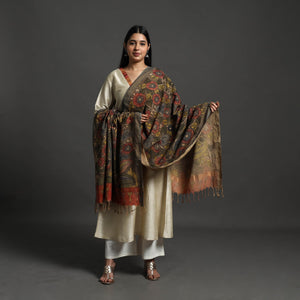 Brown - Mangalagiri Cotton Handpainted Pen Work Kalamkari Dupatta 29
