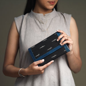 Black - Handcrafted Ikat Weave Leather Wallet