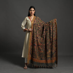 Brown - Mangalagiri Cotton Handpainted Pen Work Kalamkari Dupatta 26