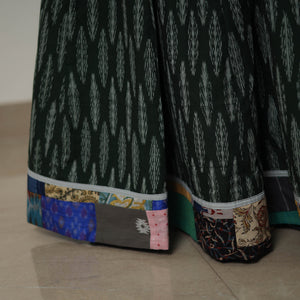Green - 24 Kali Cotton Pochampally Ikat Skirt 24