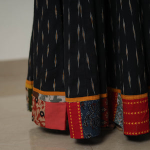 Black - 24 Kali Cotton Pochampally Ikat Skirt 25