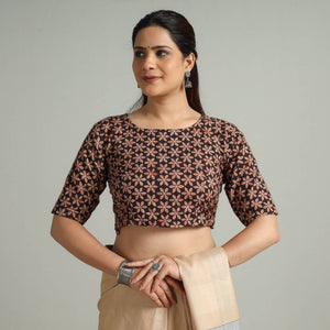 Black - Bagru Block Printed Cotton Stitched Blouse 11
