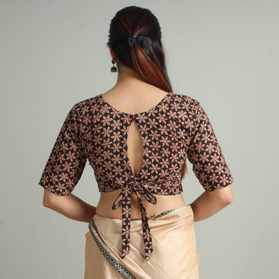 Black - Bagru Block Printed Cotton Stitched Blouse 11