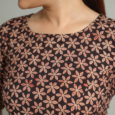 Black - Bagru Block Printed Cotton Stitched Blouse 11