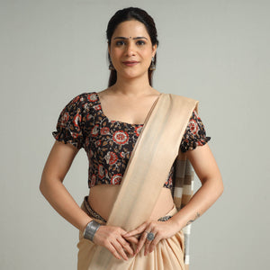 Black - Bagh Bagru Block Printed Cotton Stitched Blouse 09