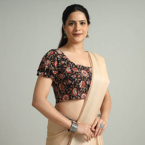 Black - Bagh Bagru Block Printed Cotton Stitched Blouse 09