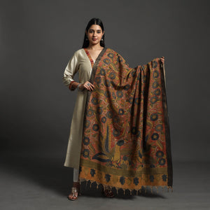 Brown - Mangalagiri Cotton Handpainted Pen Work Kalamkari Dupatta 18