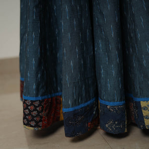 Blue - 24 Kali Cotton Pochampally Ikat Skirt 27