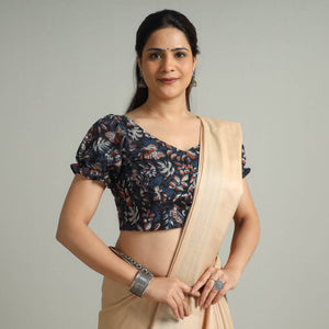 Black - Bagru Dabu Block Printed Cotton Stitched Blouse 07