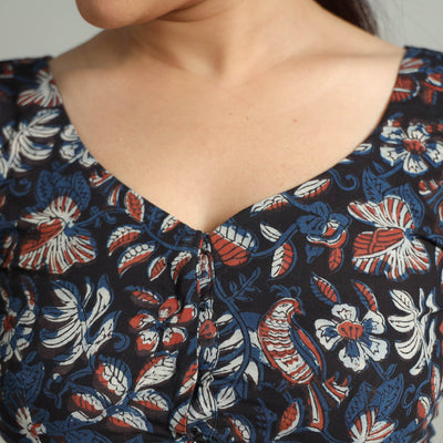 Black - Bagru Dabu Block Printed Cotton Stitched Blouse 07