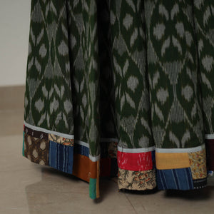 Green - 24 Kali Cotton Pochampally Ikat Skirt 31