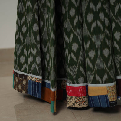 Green - 24 Kali Cotton Pochampally Ikat Skirt 31