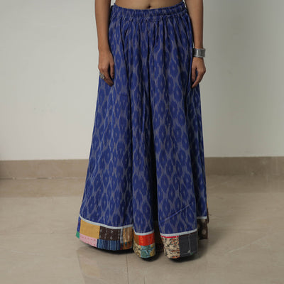 Blue - 24 Kali Cotton Pochampally Ikat Skirt 33