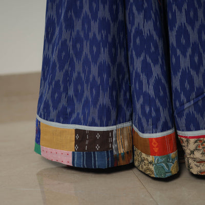 Blue - 24 Kali Cotton Pochampally Ikat Skirt 33