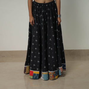 Black - 24 Kali Cotton Pochampally Ikat Skirt 34