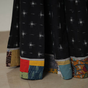 Black - 24 Kali Cotton Pochampally Ikat Skirt 34