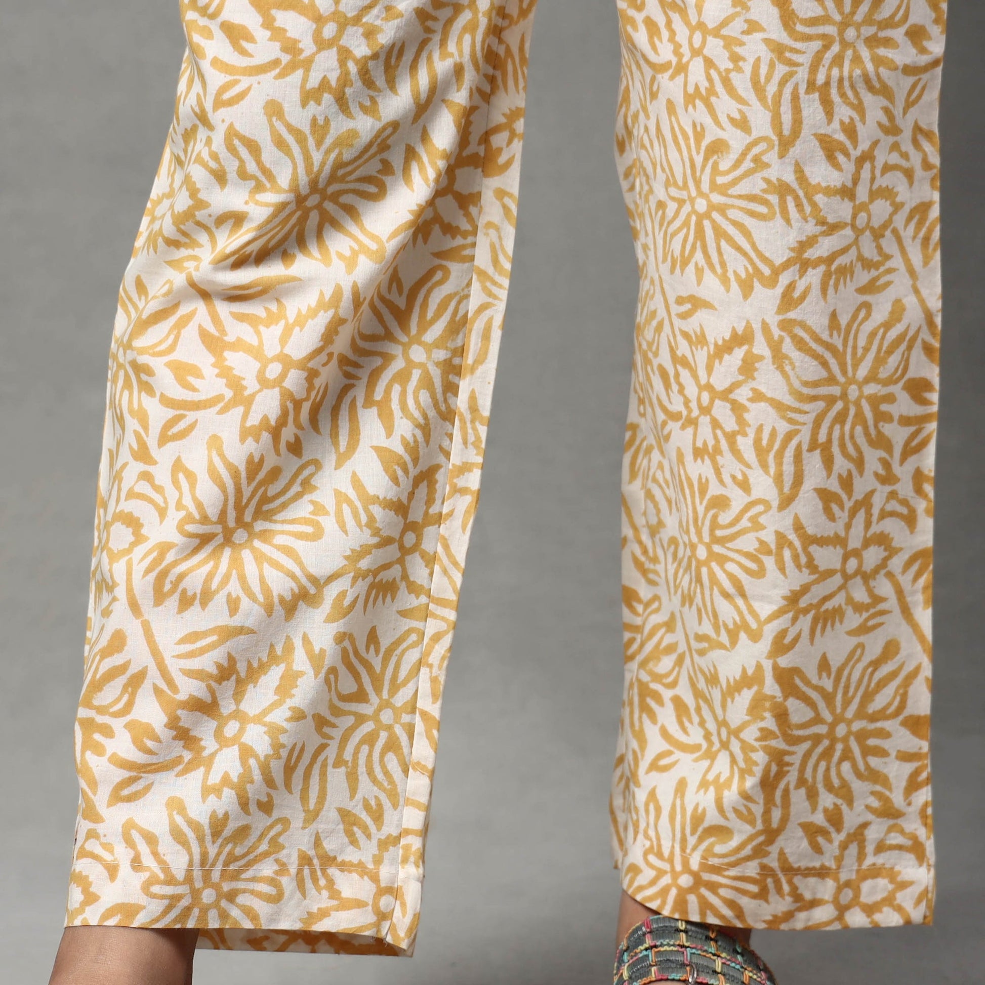 Brown - Sanganeri Block Printed Cotton Kurta with Palazzo & Dupatta Set