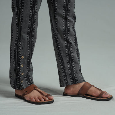 Black - Jacquard Weave Cotton Elasticated Pant 11