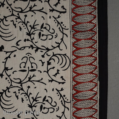 Black - Natural Dyed Block Print Cotton Bagru Saree 17