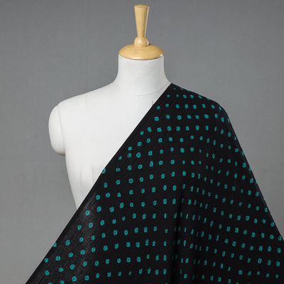 Black - Kutch Tie-Dye Mul Cotton Bandhani Fabric 01